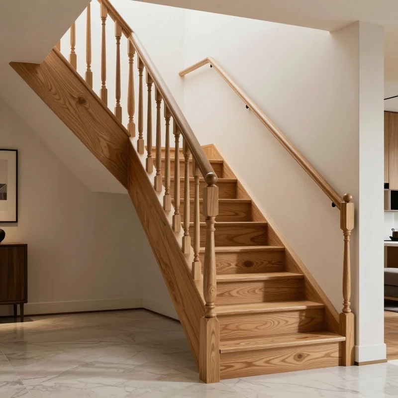 Escalier bois sur mesure — chêne massif intérieur.