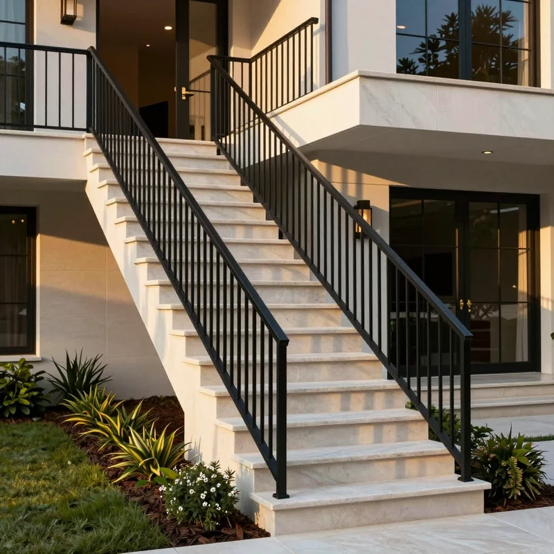 Escalier extérieur résistant aux intempéries.